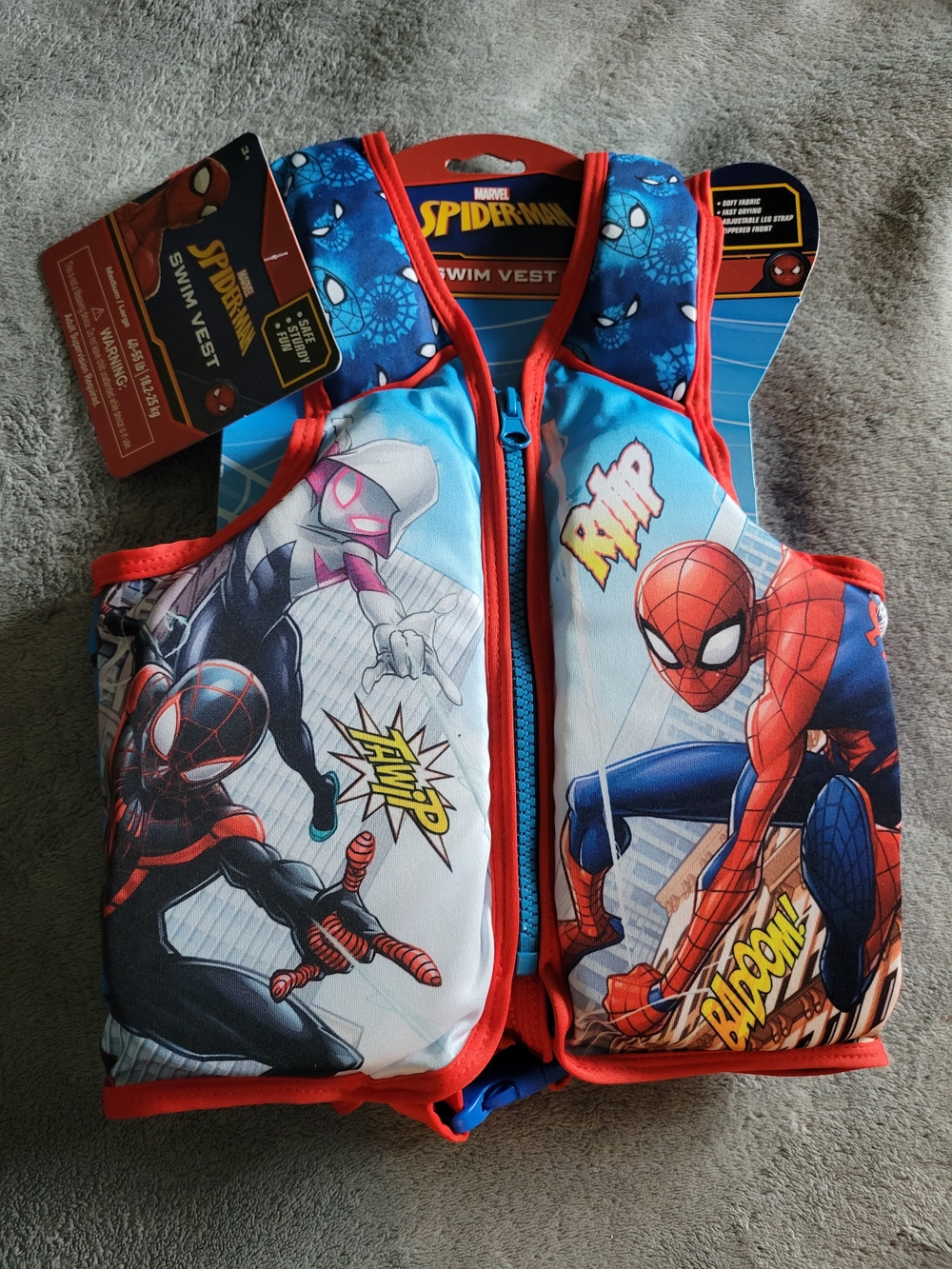 Spiderman Kids Swim Vest Red Blue